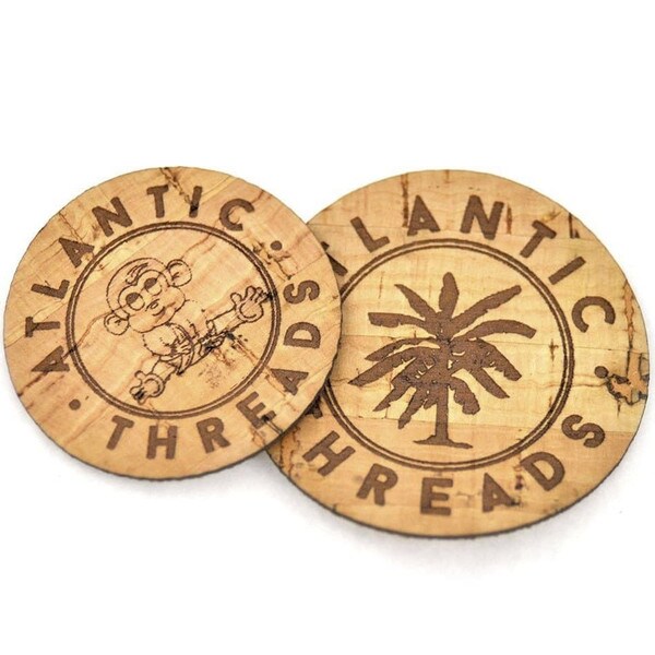 Cork Fabric Labels, Cork top with fabric backing, custom printed